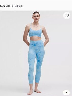 lululemon athletica Light Blue Tie-Dye High-Rise Bike Shorts